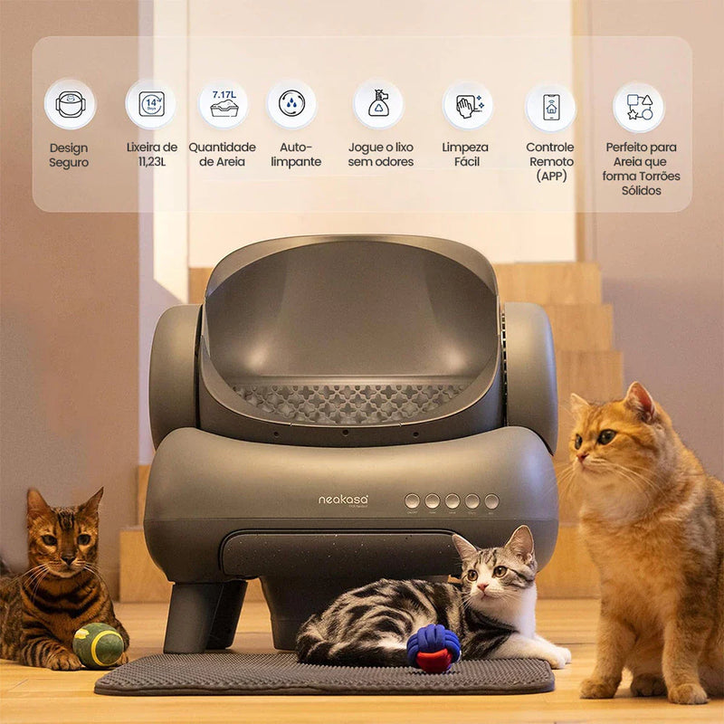 AutoCat M1 Caixa de areia automática para gatos - Com controle por aplicativo e auto-limpeza elétrica inteligente