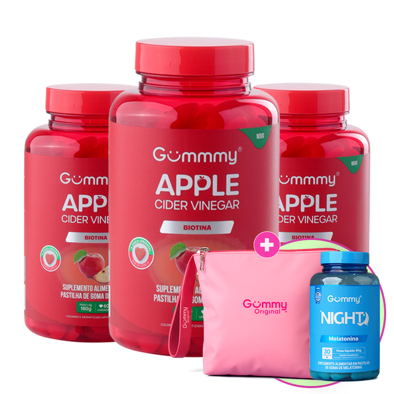 3 Gummy® Vinagre de maçã + 1 Night + 1 Necessaire