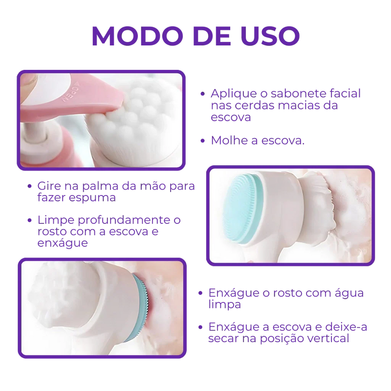 Escova Demaquilante 2 em 1 - Limpeza De Pele Em Casa!