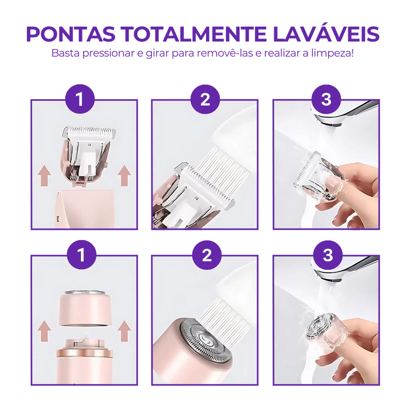 Aparador de Pelos Feminino – Fácial e Íntimo à Prova d’Água!
