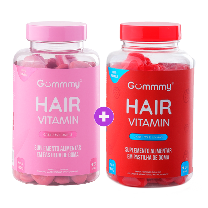 2 Gummy®  Hair - Tuuti Frutti e Morango 180g