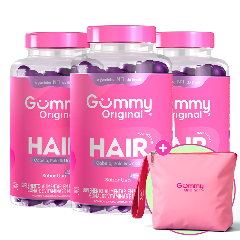 3 Gummy® Hair 180g + Necessaire