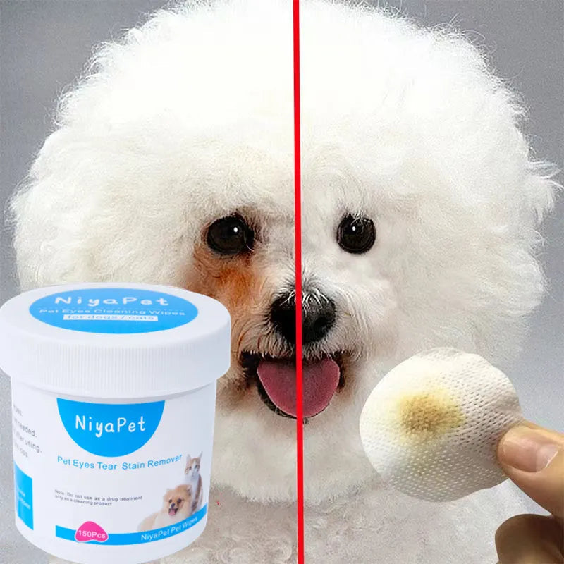 Lenço limpa lágrimas e remelas para pets