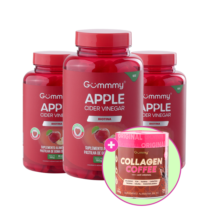 3 Vinagre de Maçã + 1 Collagen Coffee