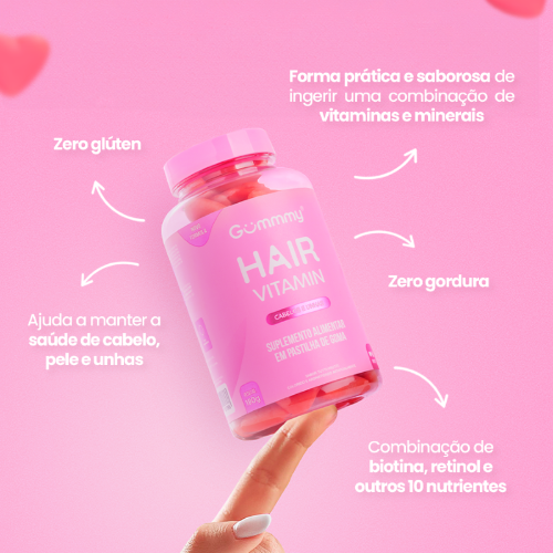 2 Gummy®  Hair - Tuuti Frutti e Morango 180g