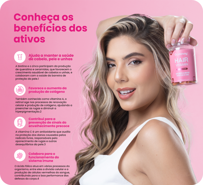 2 Gummy®  Hair - Tuuti Frutti e Morango 180g