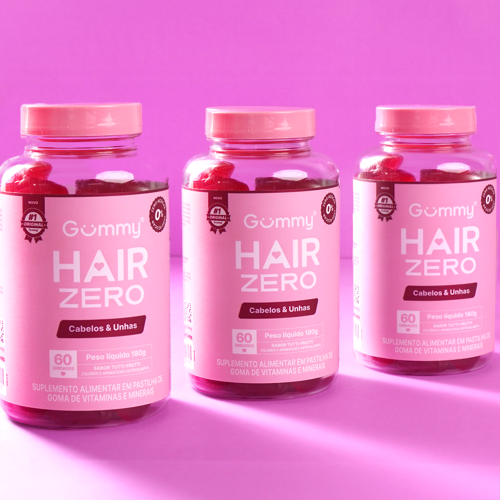3 Gummy Hair Zero + 1 Vinagre de Maçã + 1 Escova Degradê